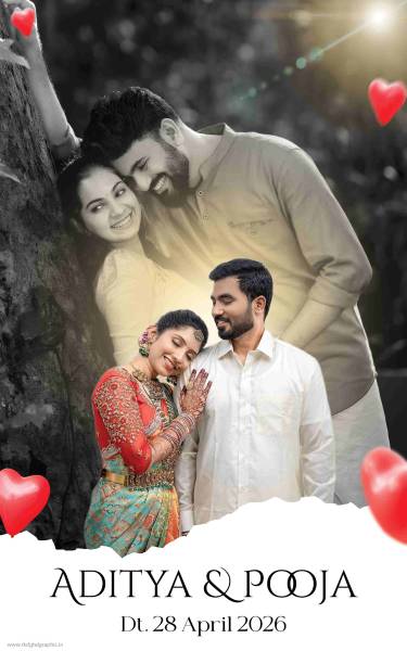 thumbnail Wedding standee PSD template 2.5x4 editable design